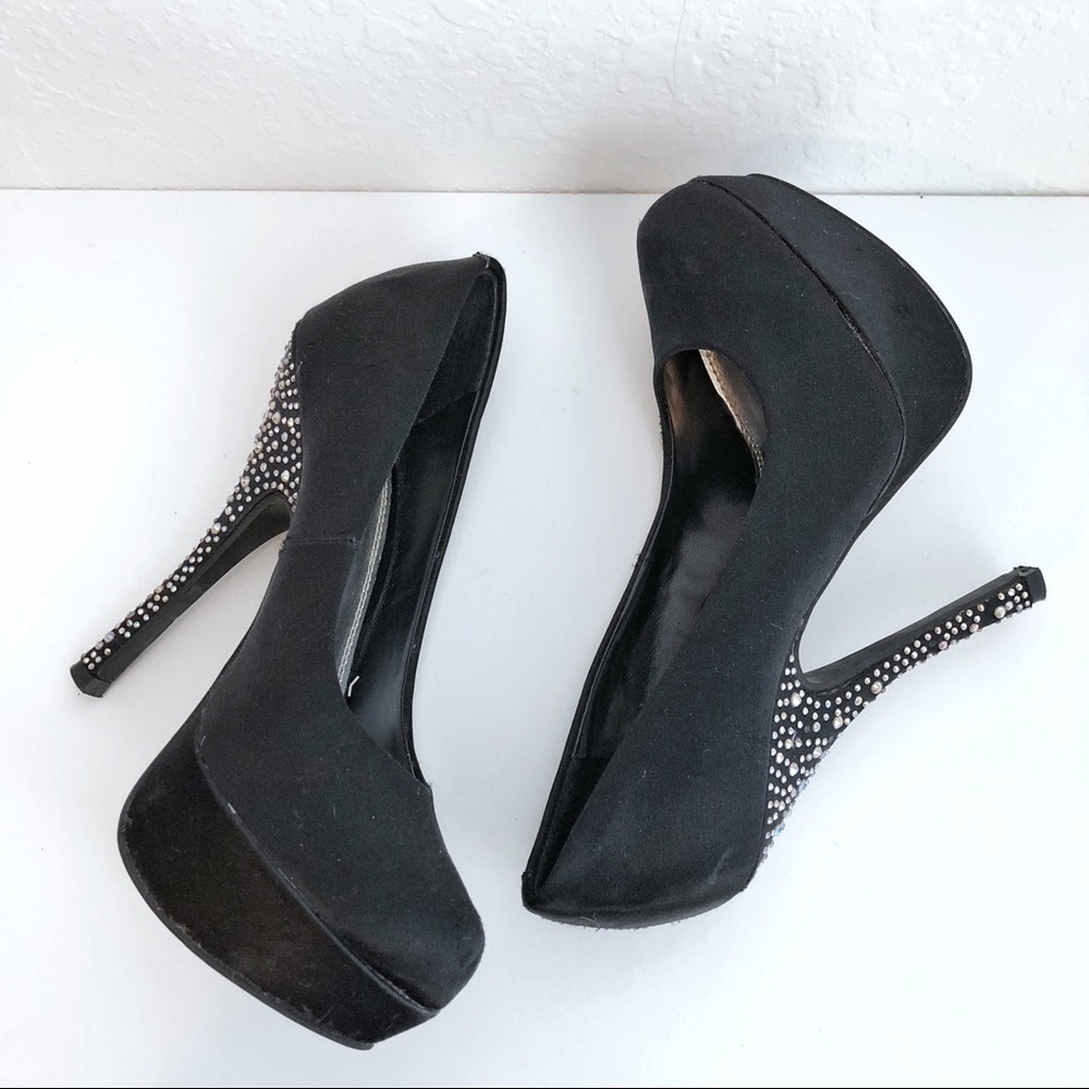 Bakers | Royal Satin Heels in Black 5M